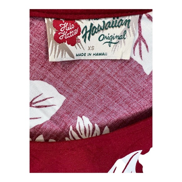Hilo Hattie Red Dress Vintage Maxi Short Sleeve Floral Tropical Aloha Hawaii XS - Picture 5 of 5
